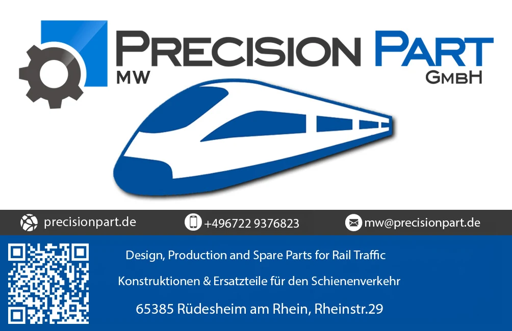Precision Part contact card with QR code